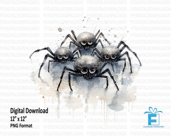 Aranha PNG, Aranha Clipart, Aranha Aquarela, Aranha Decoração Halloween Png, Aranha Design Digital, Sublimação, Imprimível, Download Digital