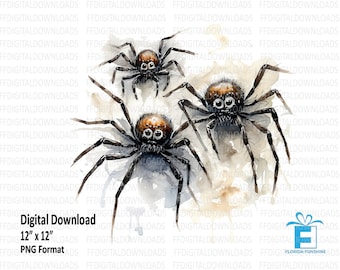 Clipart de Aranha, Aranha PNG, Aranha Aquarela, Aranha de Halloween Png, Design Digital de Aranha, Sublimação, Imprimível, Download Digital