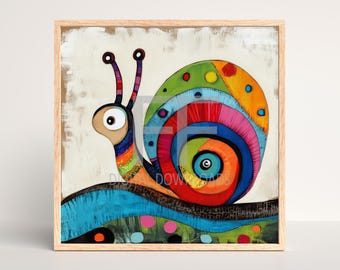 カラフルなカタツムリの絵画 カタツムリ、虹色のカタツムリ。 8枚の図面 - Etsy 日本