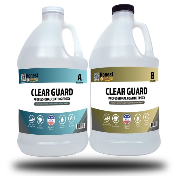 Professional UV Resistant Coating Epoxy Resin | Tabletops, Countertops, Bartops, Cutting Boards, Tumblers, Crafts & More! | Clear Guard