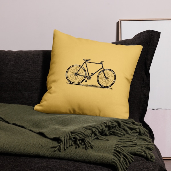 Premium Pop Art Bicycle Pillow  |Unique Decorative Throw Pillow | Modern Home Decor, Cycling Enthusiast Gift | Colorful Accent Pillow