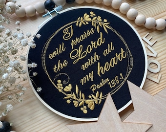 Customizeble Bible Verse Sign | Custom Embroidered Hoop