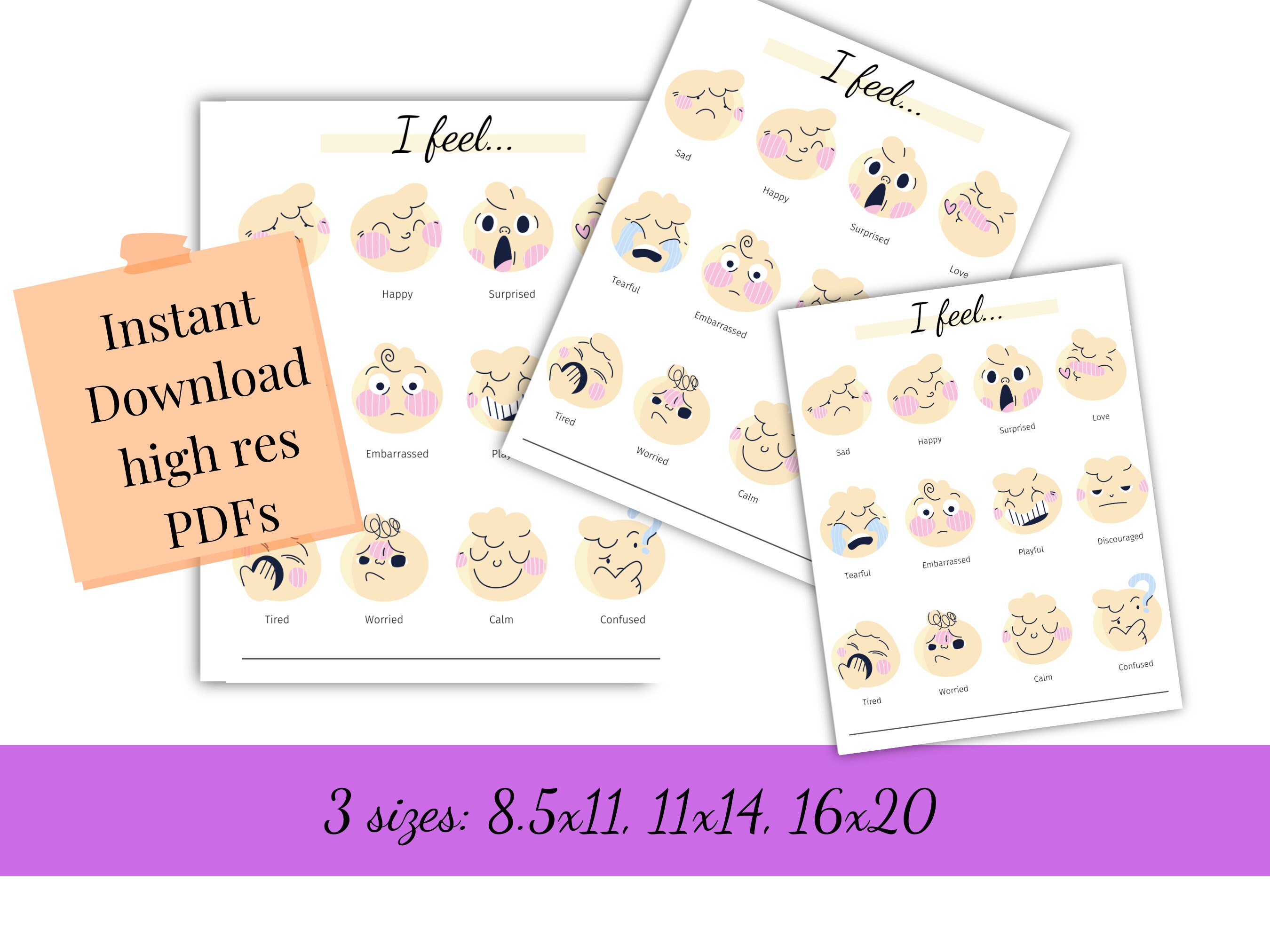 Mood Poster Therapy Office Decor Worksheets for School Counselor ...