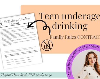Contrato de consumo de alcohol entre adolescentes y menores de edad: Normas familiares (PDF digital)