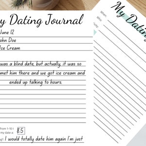 Dating Journal Printable digital download teenager journal dating notebook relationship journal girl for teen girls  dating advice