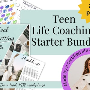 Mental Health Resources for Teenagers Instant Download Starter Kit 20+ Printable pages of life coaching worksheets for teen girls Printable