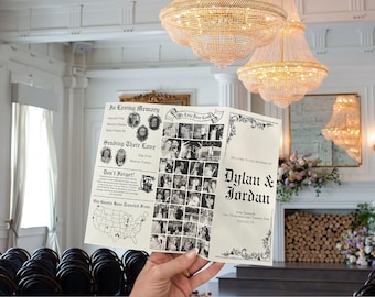 Programmi per matrimoni ed eventi in stile gotico vintage - Modello digitale