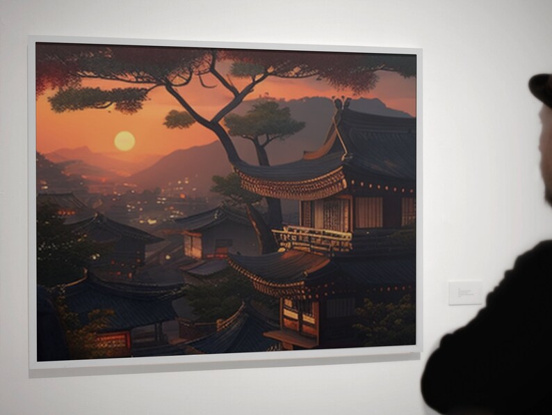 Japanese Oil Painting Japanese Art Japanese American Etsy