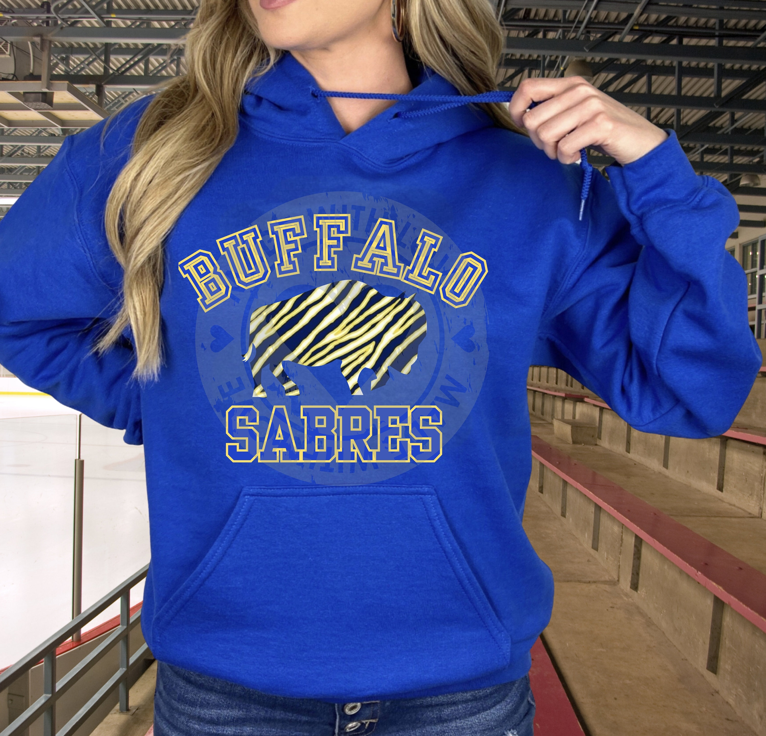 Buffalo Sabres Reverse Retro Goat Head Heather Grey Hoodie