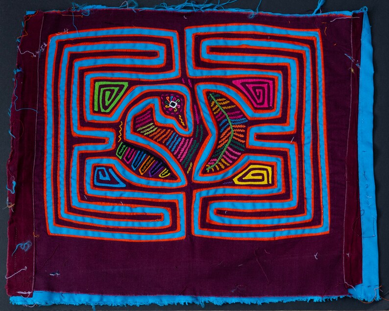 Handsawn Colombian Mola Abstract Swan Design - Etsy