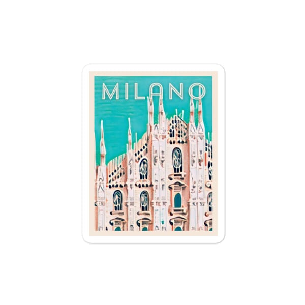 Milan Italy Sticker, Milan Duomo, Vinyl Sticker, Bubble-Free, Travel Sticker, Water Bottle Sticker, Scrapbook Sticker, 3 sizes