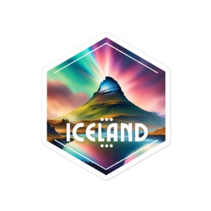 Iceland Sticker, Mt. Kirkjufell, Vinyl Sticker, Bubble-Free, Travel Sticker, Notebook/Journal Sticker, 3 sizes