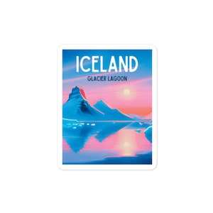 Iceland Sticker, Glacier Lagoon, Vinyl Sticker, Bubble-Free, Travel Sticker, Water Bottle Sticker, Scrapbook Sticker, 3 sizes