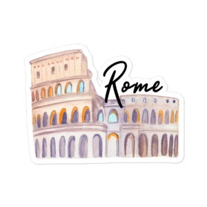 Roman Colosseum Sticker, Rome, Italy, Vinyl Sticker, Bubble-Free, Travel Sticker, Water Bottle Sticker, Scrapbook Sticker, 3 sizes