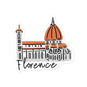 Florence Sticker, Florence Duomo, Italy, Vinyl Sticker, Bubble-Free, Travel Sticker, Water Bottle Sticker, Scrapbook Sticker, 3 sizes