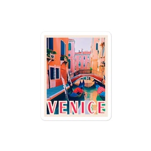 Venice Italy Sticker, Vinyl Sticker, Bubble-Free, Travel Sticker, Water Bottle Sticker, Scrapbook Sticker, 3 sizes