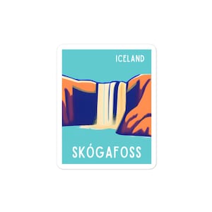 Skogafoss, Iceland Sticker, Vinyl Sticker, Bubble-Free, Travel Sticker, Notebook/Journal Sticker, 3 sizes