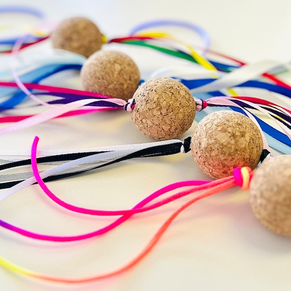 Cat Toy with Cork and Ribbon Cat Toy with Cork