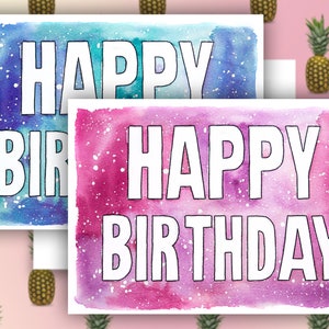 Outer Space Birthday Greeting Card | Watercolour Birthday Card | Australian Artist Illustration