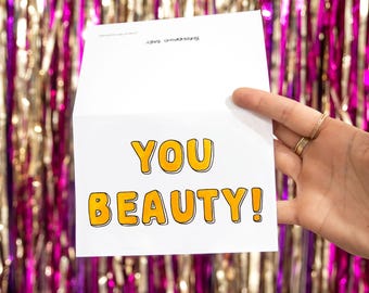 You Beauty! Greeting Card | Hangover Humour | Aussie Slang Gift | Australian Artist Illustration