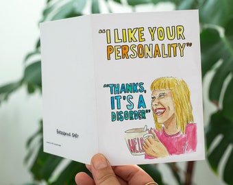BPD Watercolor Greeting Card | Mental Health Humor, Recycled Paper