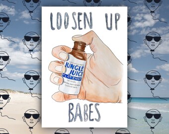 Loosen Up Babes Greeting Card | Bordermind Baby Illustration