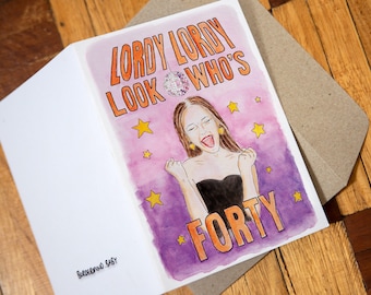 Funny 40th Birthday Card | Australian Illustration | Recycled Paper