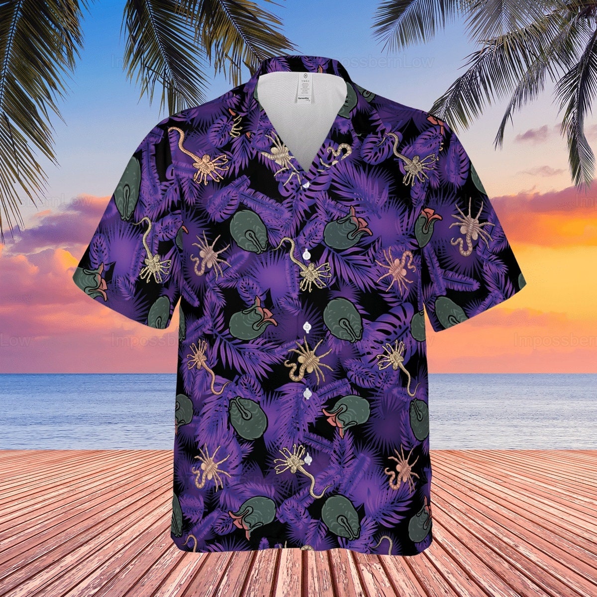 Alien Facehugger Hawaiian Shirt Alien Facehugger Shirt Etsy UK