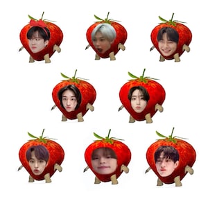 STRAWB SKZ meme Sticker (kostenlose Fotokarte inklusive) | Erdbeer skz, streukinder, skz, kpop, kpop merch, skz merch, skz sticker