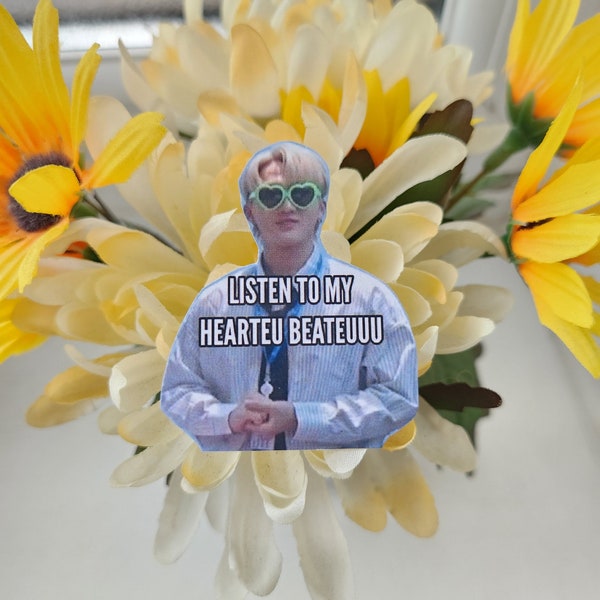 Adesivo meme Stray Kids (fotogramma gratuito incluso) / Changbin - ascolta il mio cuore battere