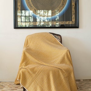 Golden Brown Diamond Pattern Handmade Cashmere Blankets Great for Gifts