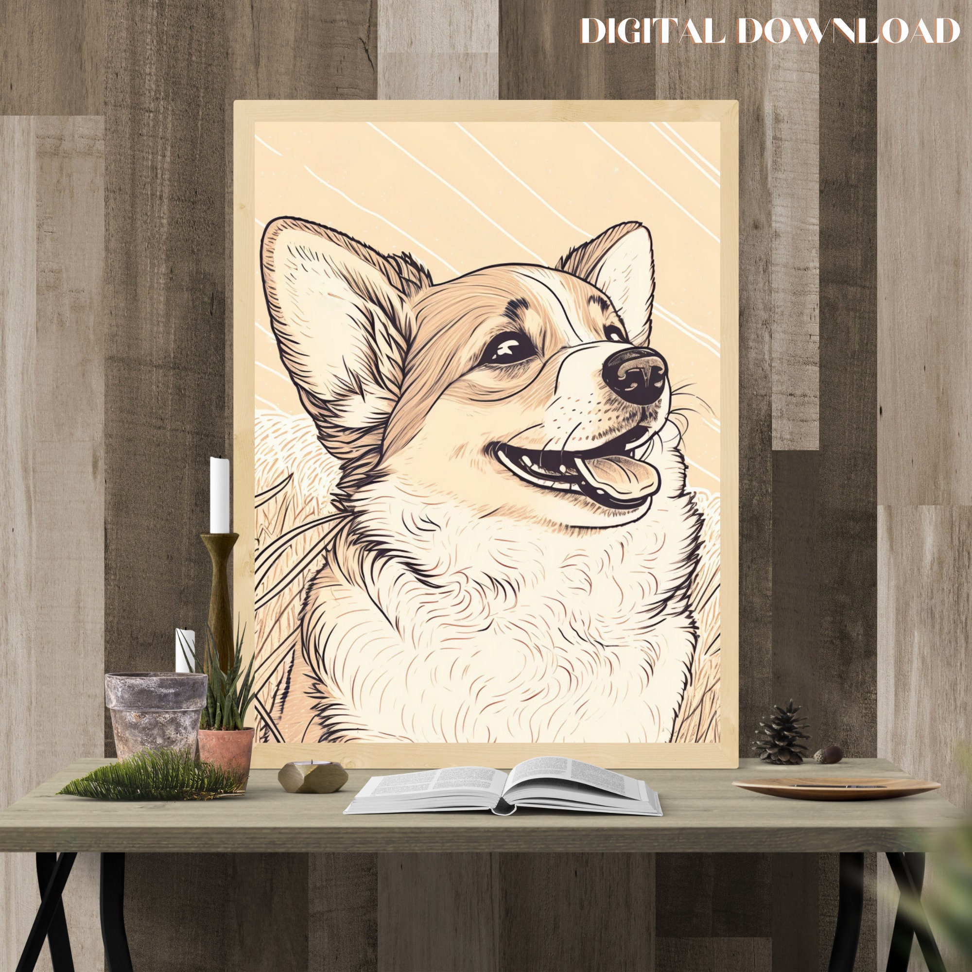 Corgi wall art cheap