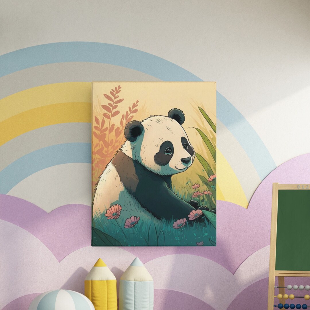 Panda Wall Art Nursery Decor, Cute Panda Bear Printable Art for Kids ...
