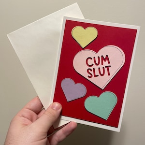 Naughty Gay Valentine's Day Card | Handmade Card with Envelope | LGBTQ+ Pride Gift | Heart Card for Partner | Funny Valentines Greeting Card