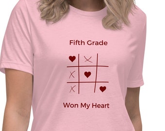Femte klass vann mitt hjärta lärare t-shirt, alla hjärtans dag-tröja