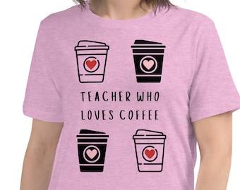 Camiseta de profesor que ama el café, camiseta divertida para profesor