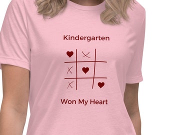 Kindergarten Teacher Valentines Day Shirt, Heart Tee