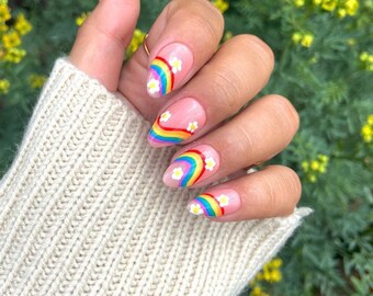 PRIDE Rainbow Press On Nails