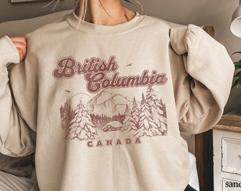 Sudadera de Columbia Británica Retro BC Sudadera Vancouver Columbia Británica Camiseta de recuerdo Sudadera de la Costa Oeste Suéter de Canadá Occidental
