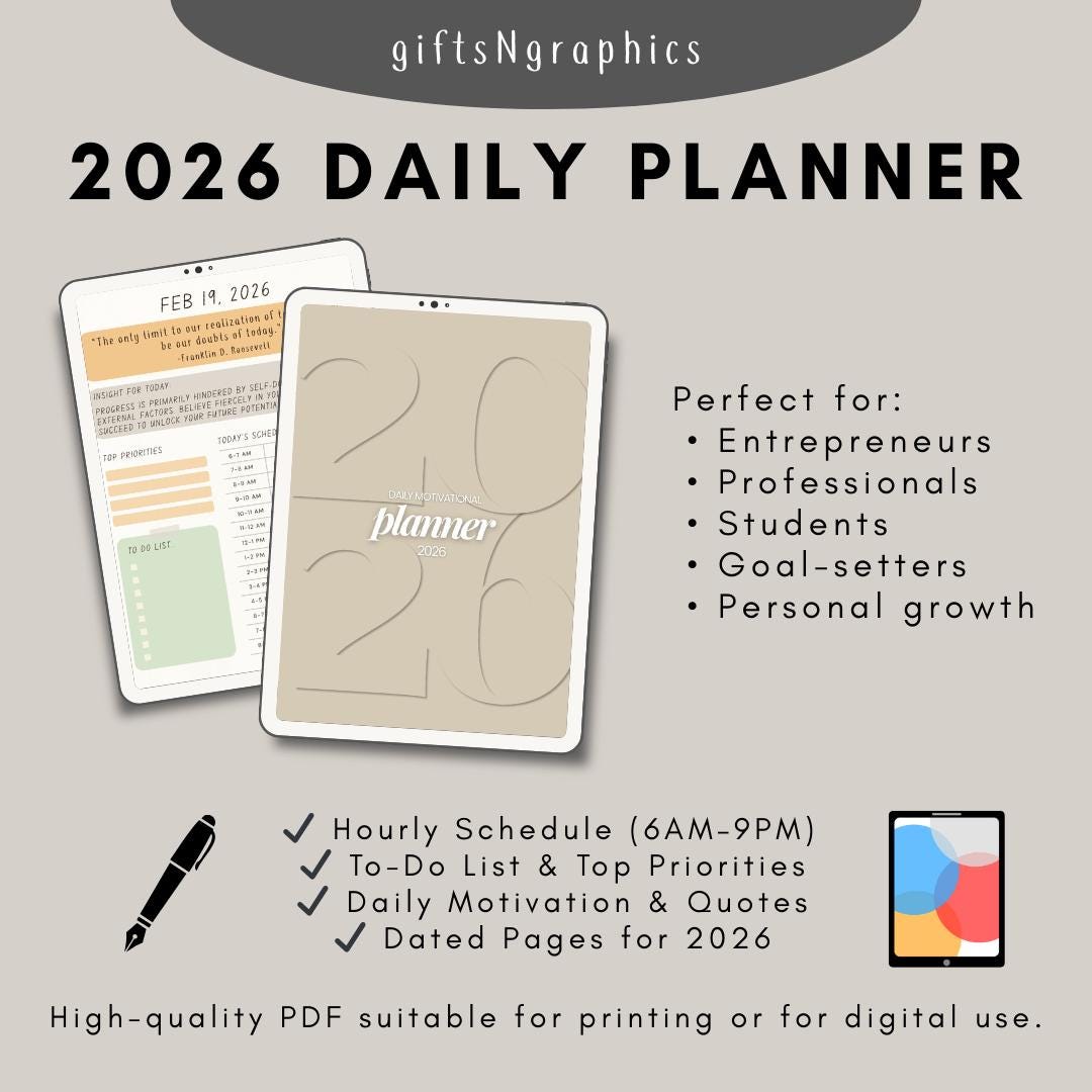 2026 Daily Planner Printable PDF | Hourly Daily Planner 6AM–9PM ...