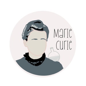 MARIE CURIE | Vinylsticker | Vrouwen in STEM | Wetenschapsstickers | Laptopstickers |