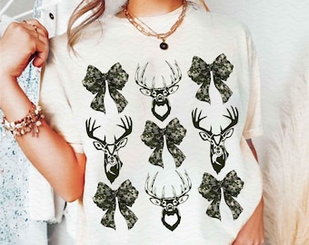Deer Hunt Camo Coquette Bow PNG, Old School Camo png, Girls Camo Bow Png Shirt, Huting Sublimation, Coquette Bow Png, Camo Dude Print Png