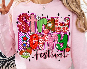 Erdbeer Festival Sommer Png, Kirsch Erdbeer Sublimation Png, Erdbeer Shirt Design, niedlicher Sommer Png, Sommerfrucht, Erdbeerliebhaber