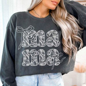 Lace Mama Coquette Png, Mama Png, Floral Mama Chinoiserie Png, Mama Varsity Png, Mothers Day Png, Gift for Mom, Lace Coquette Bow Png