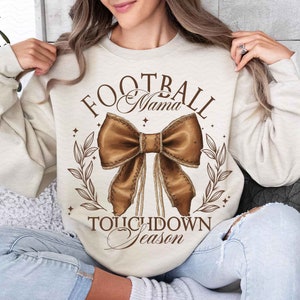 Football Mama Bow Png, Fall Coquette Bow PNG, Touchdown Season Shirt Png, Football Sport Png, Football Mom Png, Game Day Sublimation Designs
