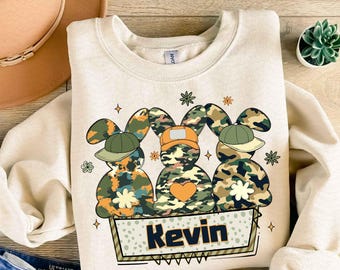 Egg Hunter Bunny Png, Boy Bunny With Backwards Cap Png, Camo Easter Bunny Sublimation File, Kids Easter Doodle, Boy Camo Easter Png