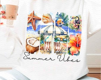 Summer Vibes PNG, Summer Png, Retro Summer Png, Beach Png, Hello Summer Png, Summer Vacation Png, Tropical Summer Sublimation