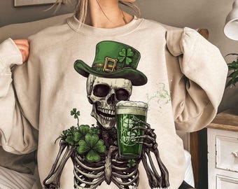 St Patrick Skeleton Png, Dead Inside But Lucky Png, St Patricks Day Png, Lucky Skeleton Png, Irish Day Png, Happy Patrick's Day, Skull png