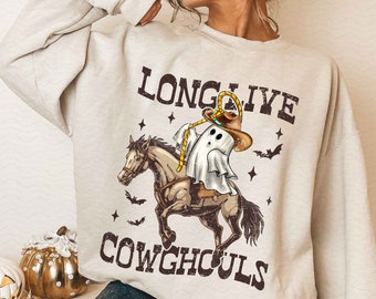 Western Halloween Png, Cowboy Ghost Png, Long Live Cowghouls png, Spooky Png, Retro Halloween Png, Funny Halloween Shirt Sublimation