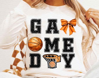 Basketball Png, Basketball Game Day Png, Basketball Mama Png, Basketball Mom Png Sublimation, Coquette Basketball Png Shirt Design, Game Day